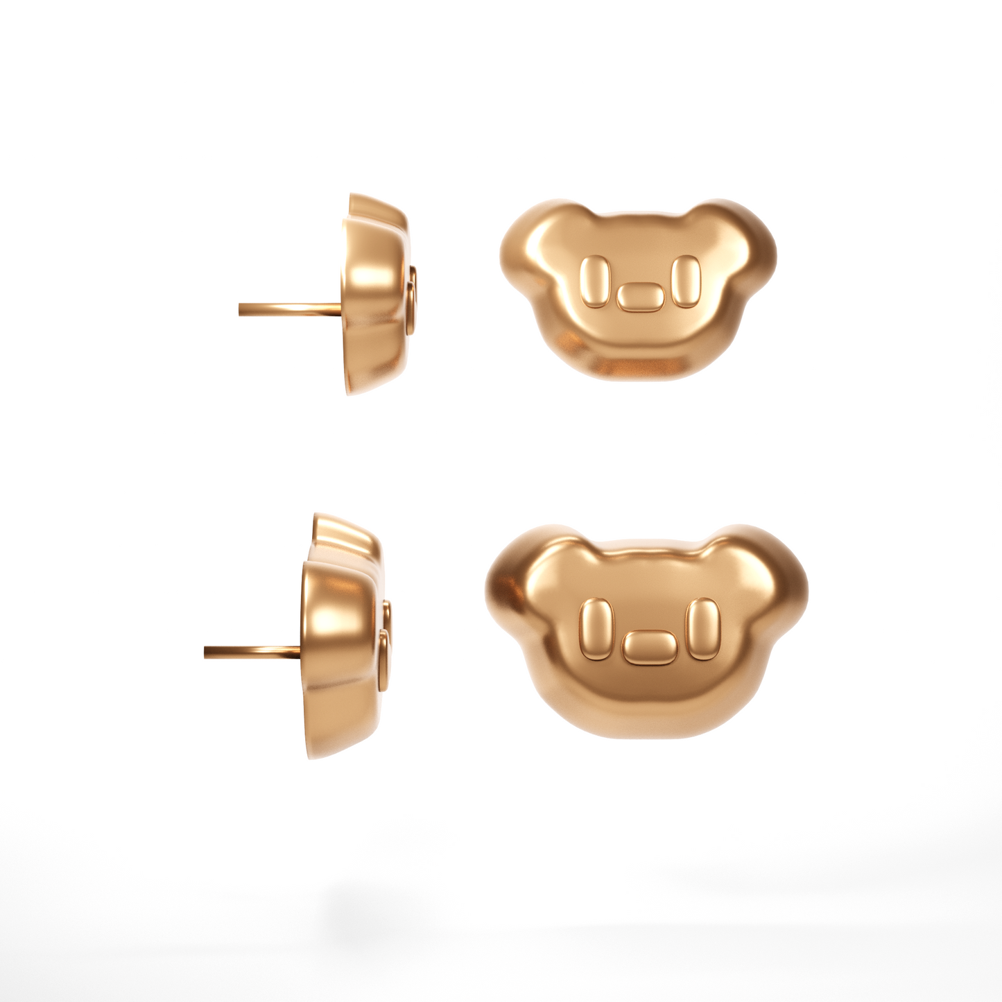 Teddy Bear Face Stud Earrings